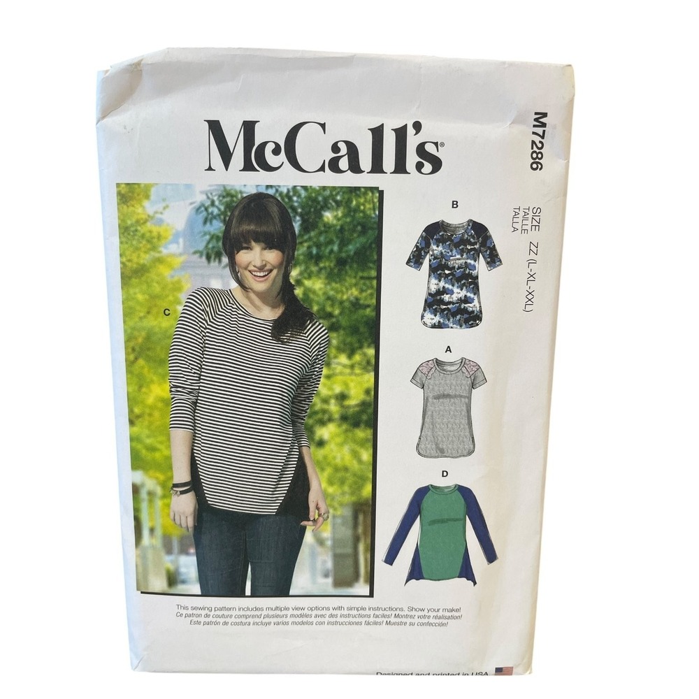 McCall's M7286 Misses' Tops‎ Sewing Pattern Size L-XXL Modern Knit